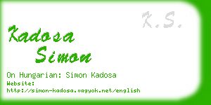 kadosa simon business card